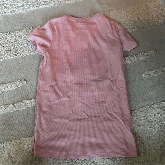 UNIQLO PINK RIBBED SHORT SLEEVES TEE - S - Picture 3 of 10